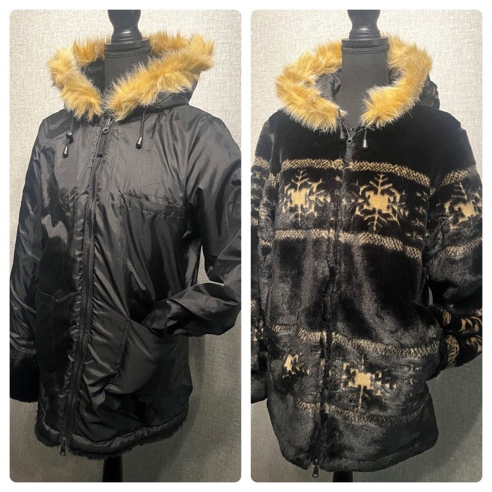 Fur Jacket  Ladies M hooded lined